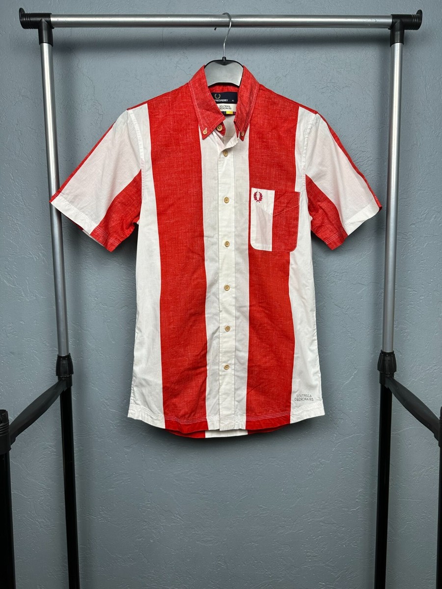 Fred Perry x South Sea Deckchairs Mens Short Sleeve Shirt Size XS