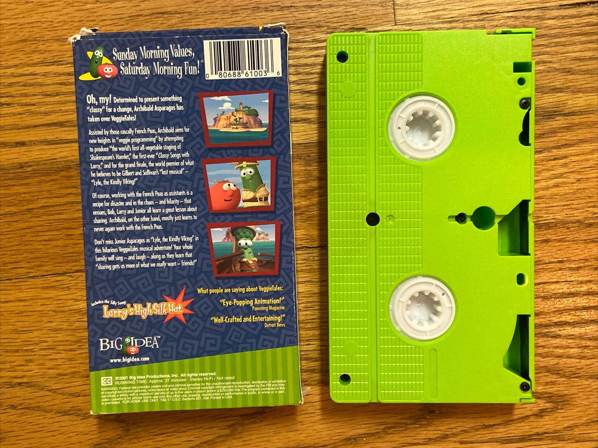 Vintage VEGGIETALES LYLE THE KINDLY VIKING A LESSON IN SHARING VHS