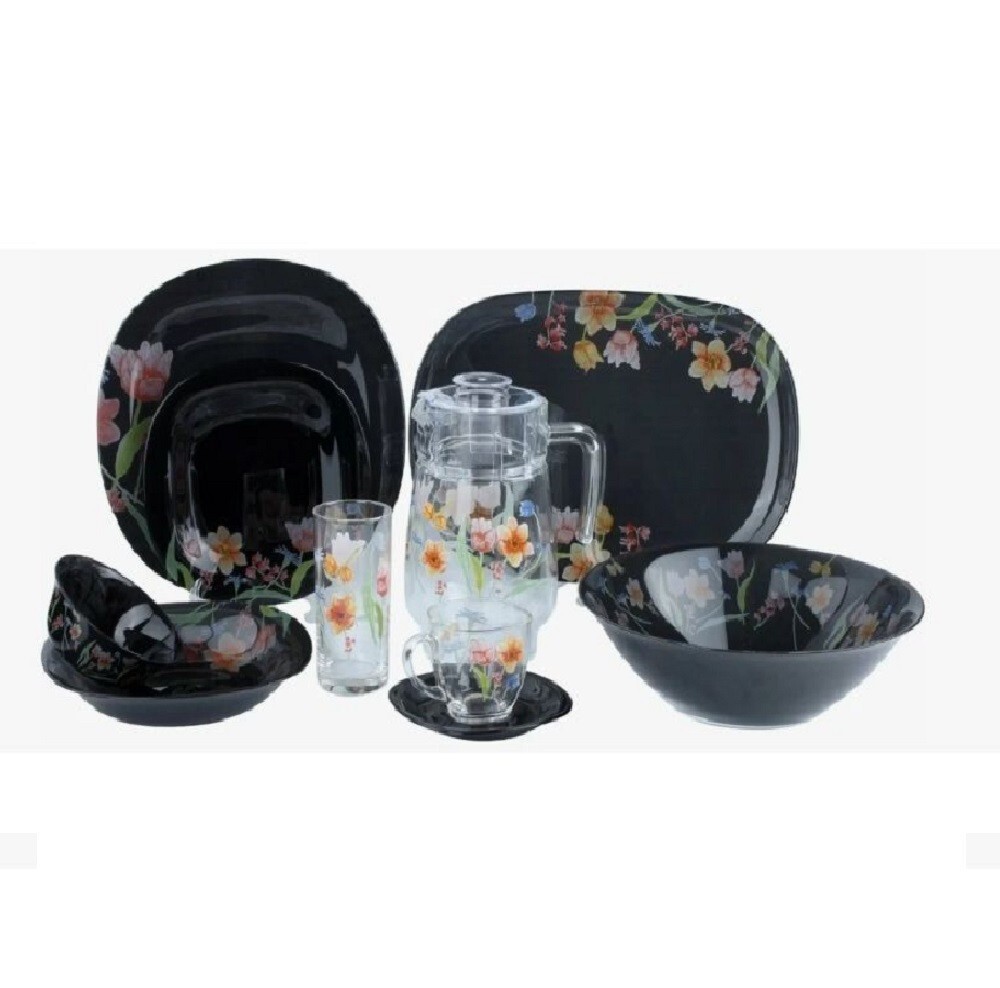 44pc Luminarc Carina Minuet Tableware Set Tempered Glass Dinner Set