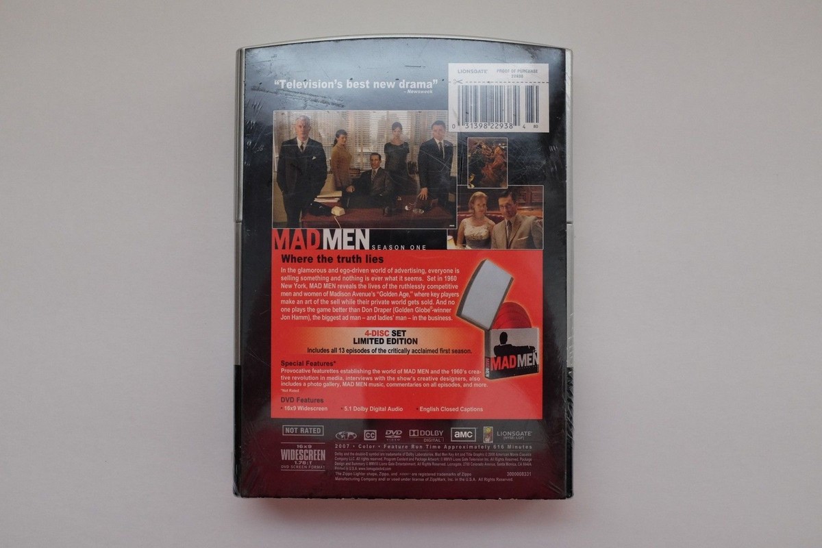 MAD MEN First 1 Season One DVD 4disc LIMITED EDITION metal