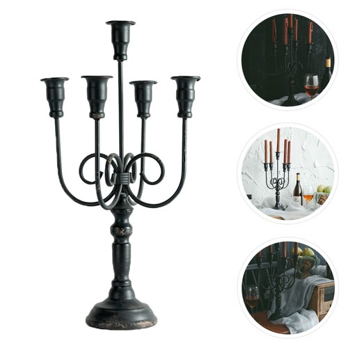 3 Pièces Bougeoirs Chandeliers Candélabres, Bougeoir Déco En Résine Rétro Dorée, Cheminée De