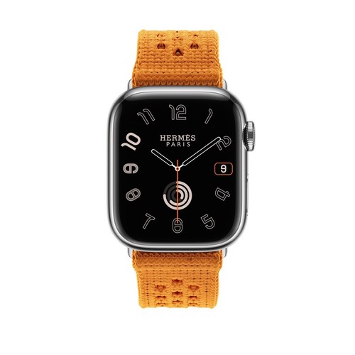 Apple Watch Hermès - 41 mm tricot arancione singolo tour - Foto 13 di 14