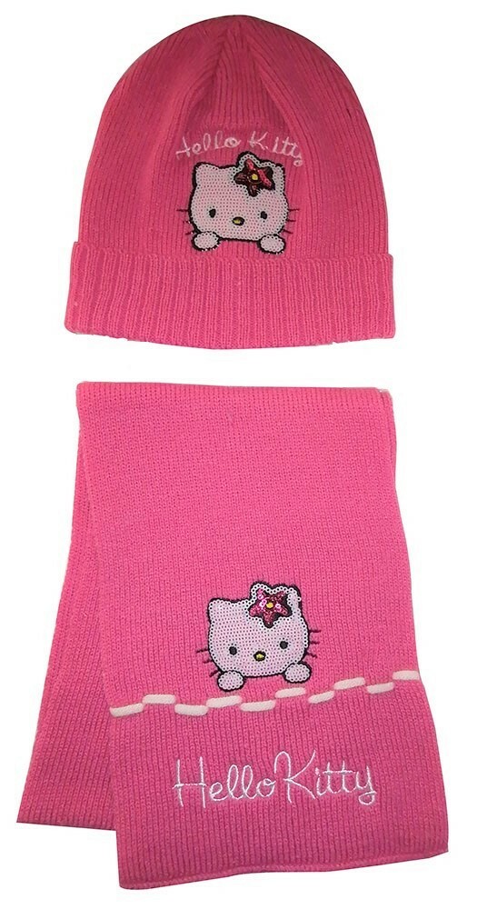 ◆TAW&TOE◆ OG Hello Kitty Scarf SET OG+SCARF SET_HK Hello Kitty winter set with hat and scarf for girls in