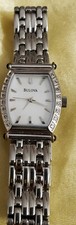 96R39 BULOVA WHITE DIAL TONNEAU SHAPED LADIES WATCH R-85