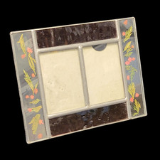 Vintage Carr Glass Dried Pressed Flowers Table Top 2-Picture Photo Frame