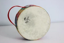 VTG 5" Remo Lynn Kleiner Pride Drum With Nylon Handle Fiber Skyn 3 Rainbow Baby