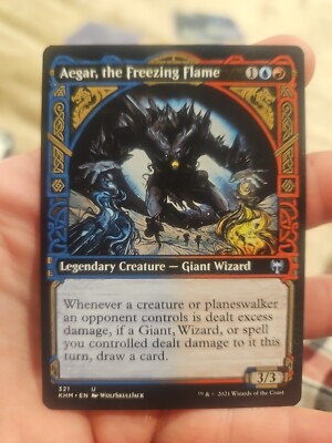 MTG KHM Aegar, the Freezing Flame SHOWCASE Card#321 PACK FRESH Free  Shipping