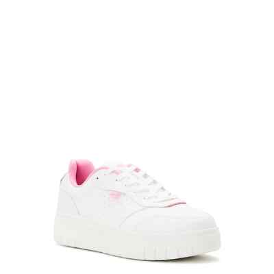Avia Women's Platform Court Sneakers, Wide Width, White/Pink Size 11