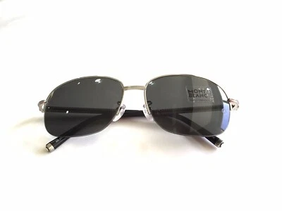 Gafas de sol Mont Blanc MB 523T plateadas 16A tamaño 58 mm marco nuevas auténticas - Imagen 1 de 4
