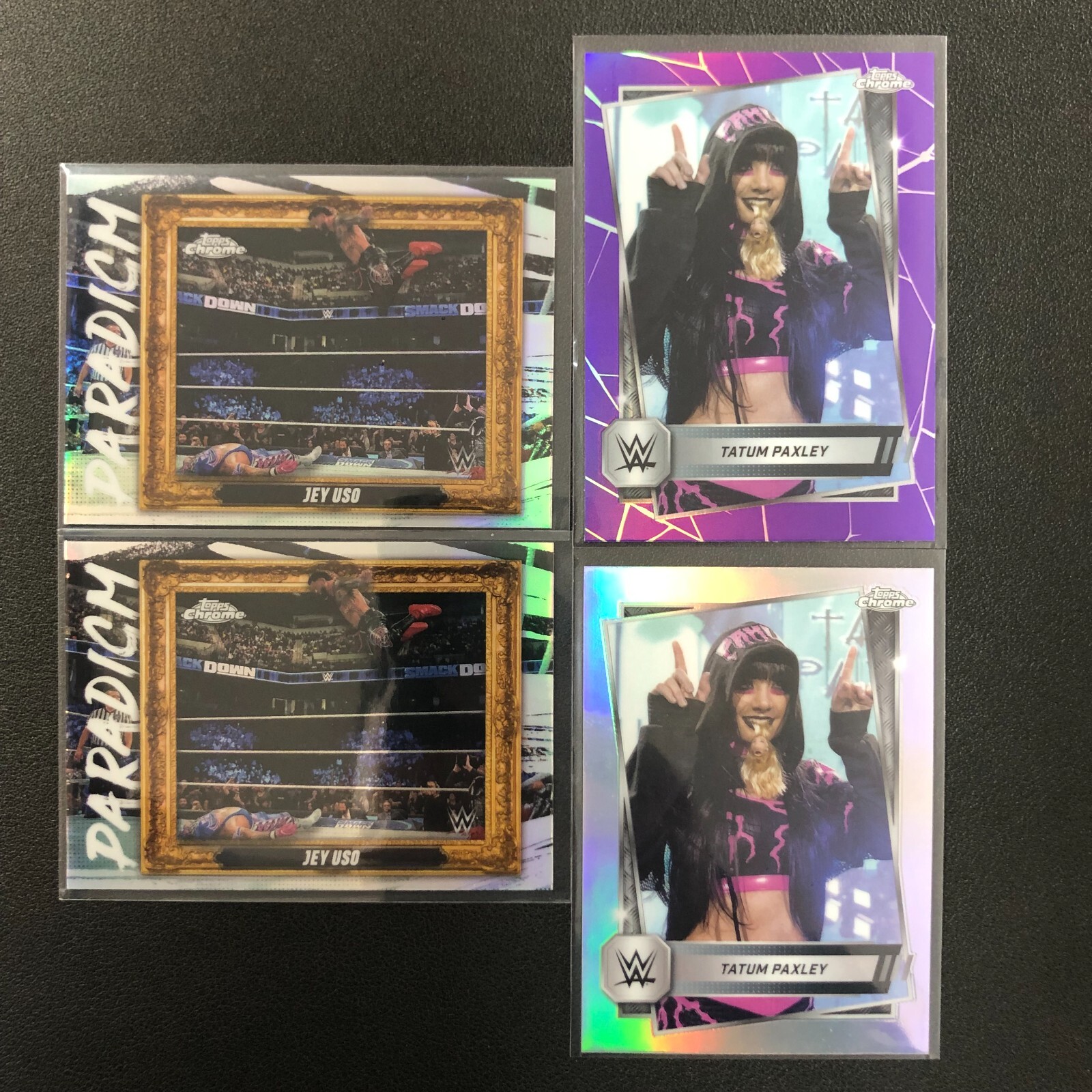 2025 Topps Chrome WWE Tatum Paxley Refractor Purple Paradicm Jey Uso 4 Lot alind