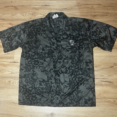 Vintage Puma MLB New York Yankees Floral Hibiscus Hawaiian Camp Shirt X Large