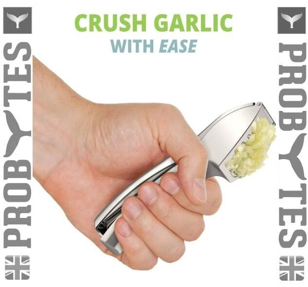 Stainless Steel Manual Garlic Press Ginger Squeezer Crusher Rocker Mincer Tool - Image 2 of 4