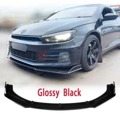 PER VW SCIROCCO Ⅲ 2008-2017 SPOILER SOTTO PARAURTI ANTERIORE NERO SPLITTER - Photo 1/4