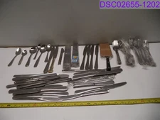 Qty = 93 piece: Mixed Lot Silverware Kitchen Utensils Forks Spoons Knives