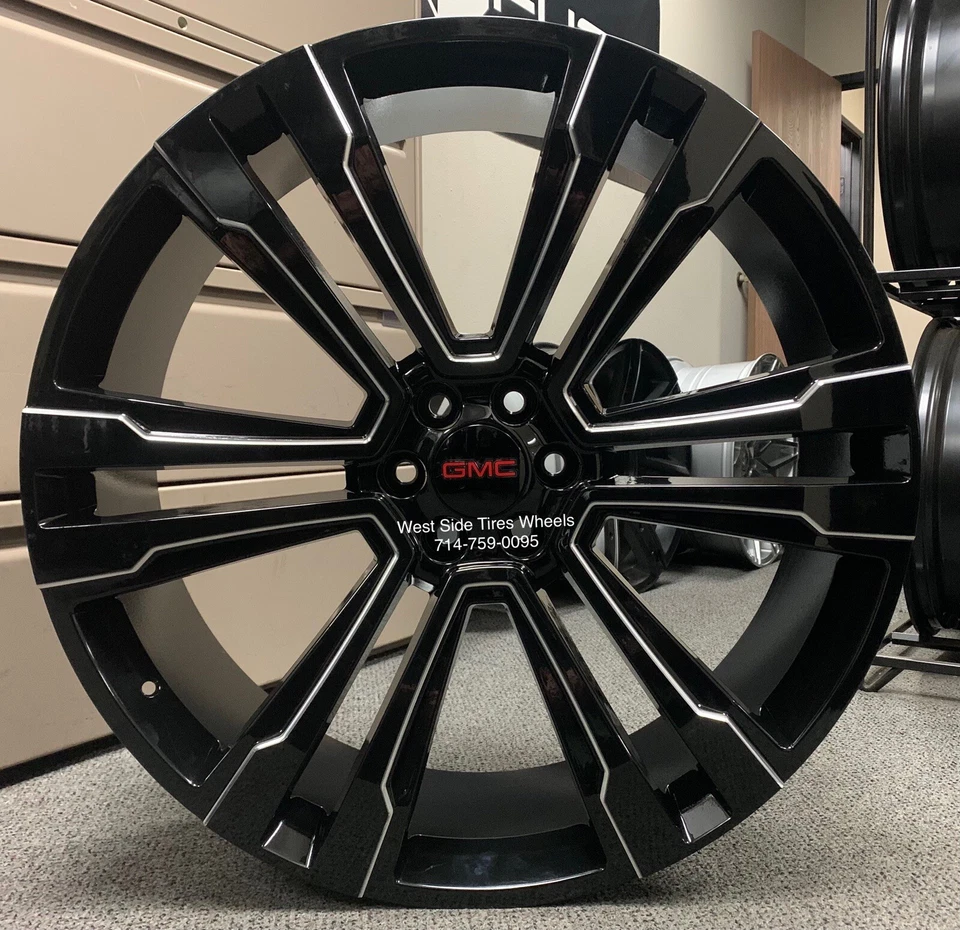 RUEDAS FRESADAS NEGRAS CHEVY Silverado Tahoe 28” GMC SIERRA YUKON ESCALADE G10 Foto 2 de 4