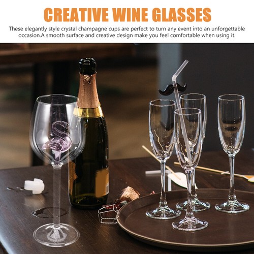 Pink Flamingo Wine Glass Cocktail Glasses Goblets for Bride Banquet - Picture 12 of 12