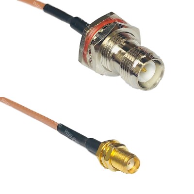 RG316 RP-TNC FEMALE BULKHEAD to SMA FEMALE RF Cable Rapid-SHIP LOT