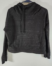 American Eagle Outfitters Black Cropped Hoodie Size S