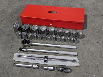 Proto 28-Piece Metric Socket Set 12 Point 3/4'' Drive 21mm - 60mm Size Range