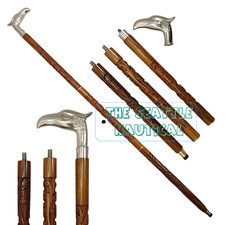 EAGLE Designer Brass Handle Antique Style Victorian Cane Wooden Walking Stick