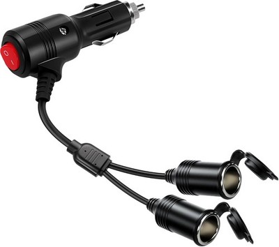 12V Dual Port Car Splitter with On/Off Switch, Overload Protecti Size: 2 Ports