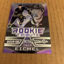 2016 Metal Rookie Tribute AUTO Jack Eichel RC #RT-JE3 Hockey Superstar Card (f3)