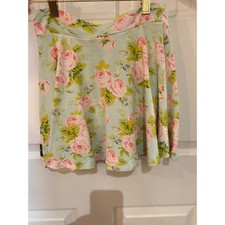 Matilda Jane Girls Floral Skater Skirt Blue Pink Rose Print Size 6 B1737