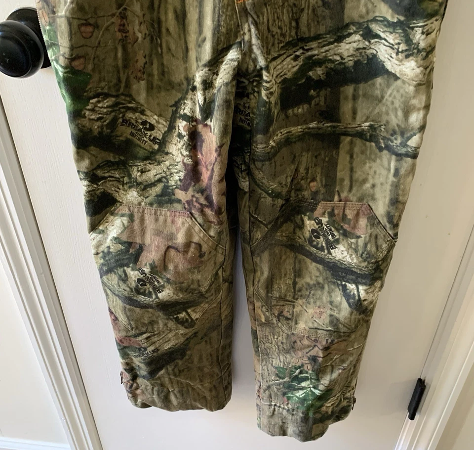 Red Head Silent Hide Bibs Youth Camo Hunting Overalls Zip Sides Pockets Size Lg - Image 4 of 4