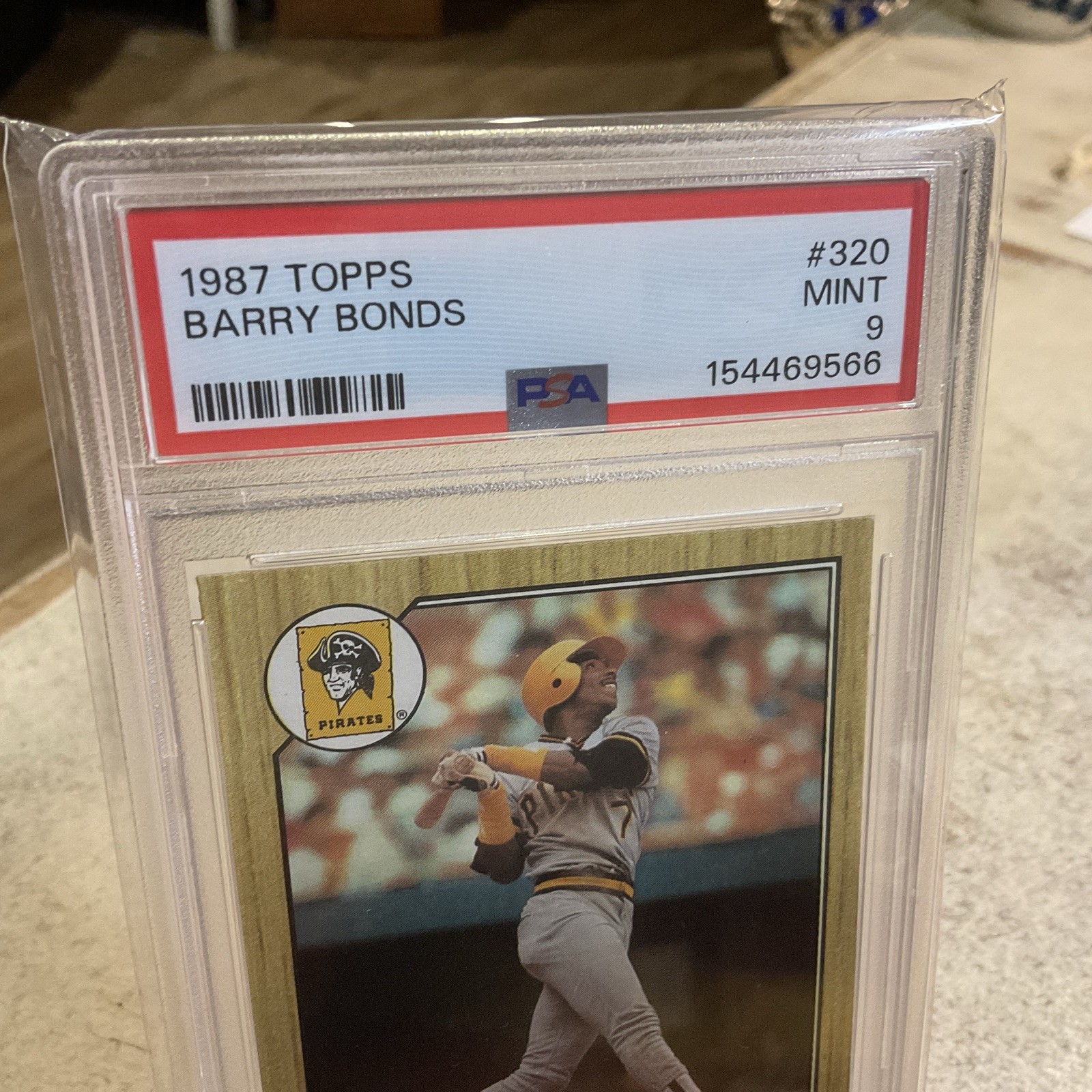 BARRY BONDS ROOKIE CARD- 1987 TOPPS #320-GRADED PSA MINT 9-PITTSBURG PIRATES view 10