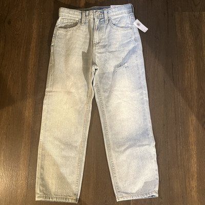 Old Navy High-Rise Slouchy Straight Jeans Size 8 Girl Blue Built-In Tough