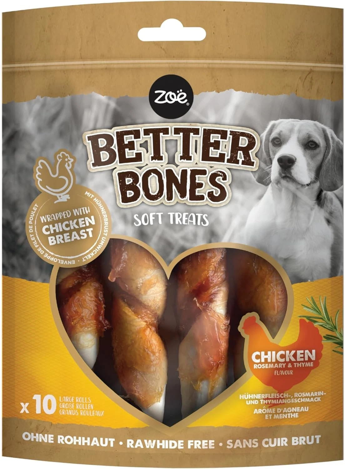 Zoë Better Bones Pollo - Rolls Grandes Envueltos en Pollo con Romero y Tomillo -