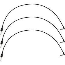Fender Blockchain Straight to Angle Patch Cables, 3Pack 2 ft. Black