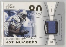 2004 Flair Hot Numbers Gold Patch 31/80 Charles Rogers #HN-CR Patch 0b2