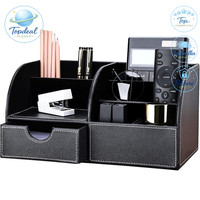 Schreibtisch Organizer Pu Leder Multifunktional Ordnungssystem Stiftehalter