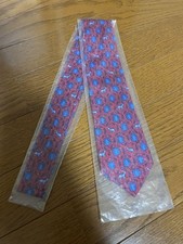 New Unused HERMES Neck Tie Purple Animals 100 Silk Made in France