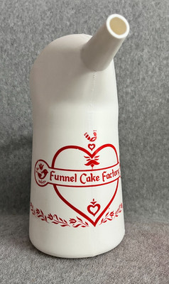 Vintage Carnival Funnel Cake Factory Pitcher Plastic Red Bird Heart Tulip Design