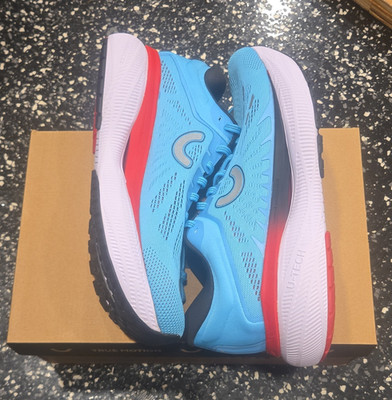 True Motion U-TECH Aion Men's Running Shoes Breathable Mesh Blue Red White US 9