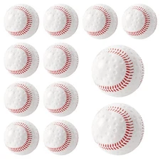 Baseballs 12 Pack Dimpled Baseballs, 9-Inch Pitching Machine Balls for Hand-E...