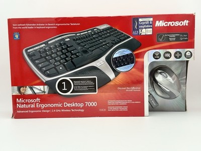 Microsoft Natural Wireless Ergonomic Desktop 7000 Set Laser Maus OVP Neu QWERTZ