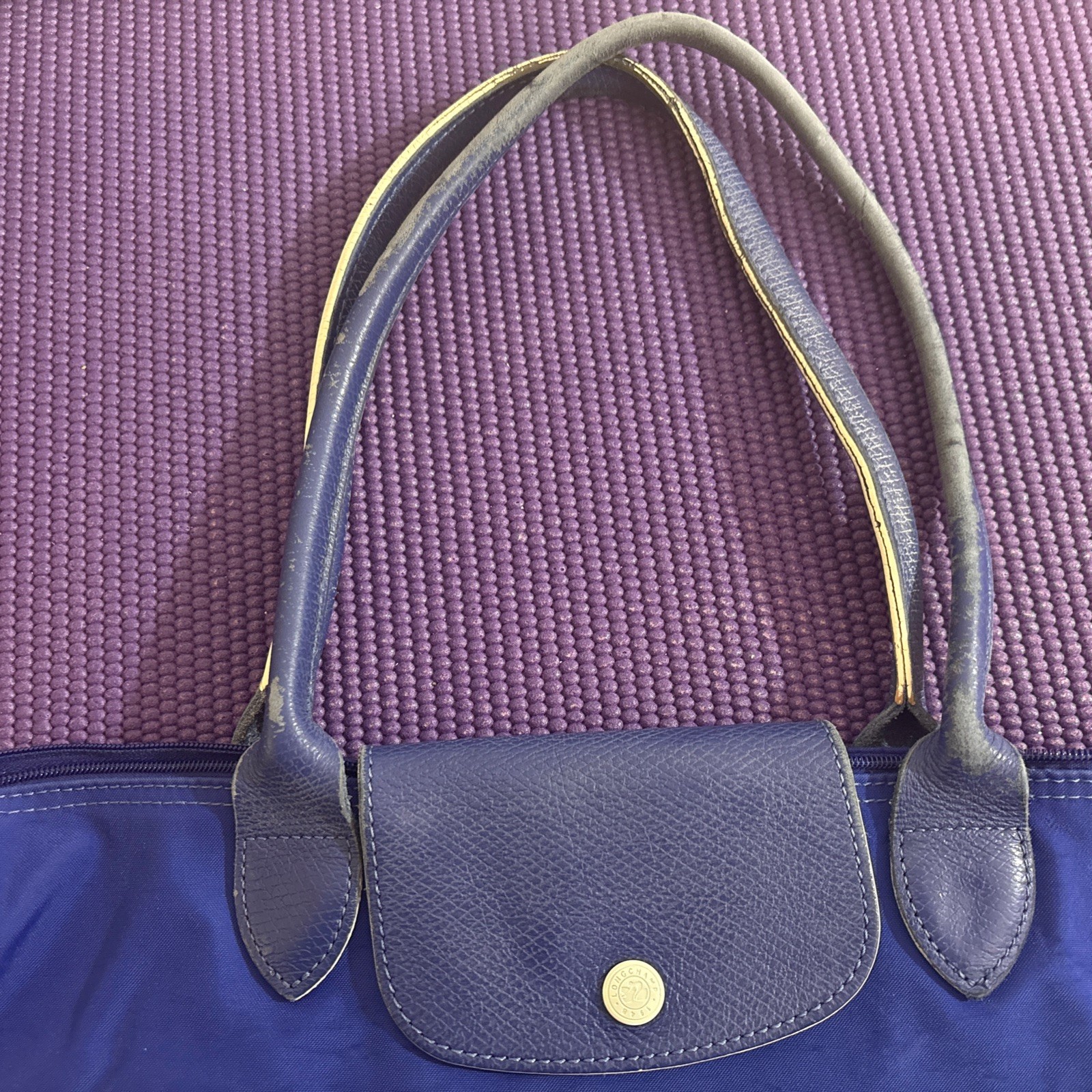 Cobalt Blue Longchamp Medium Le Pliage Club Shoulder Tote