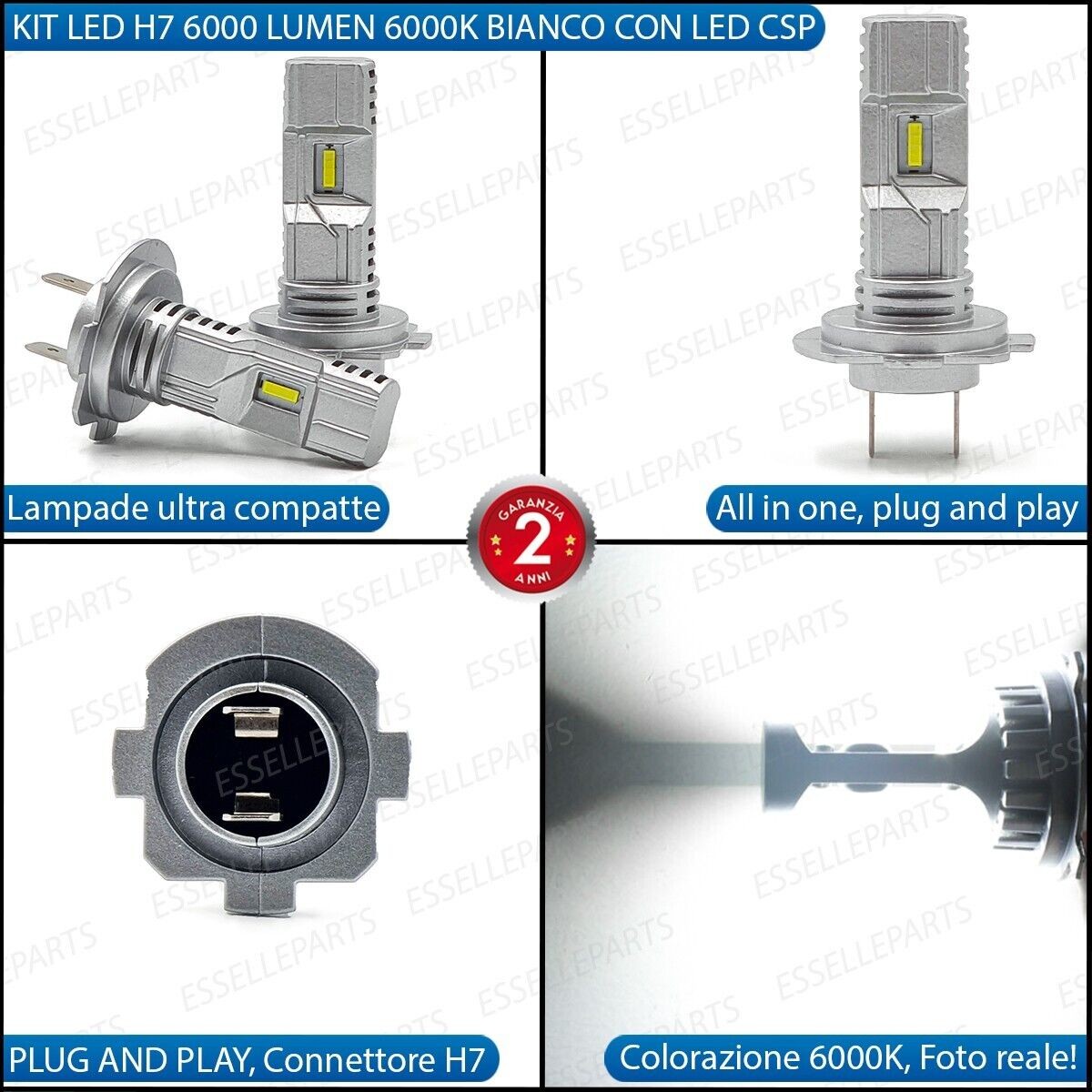 Senza Marca/Generico - Conversione Fari Full LED per Fiat 500 Restyling 6000k Bianco Ghiaccio CANBUS - Miniatura 5