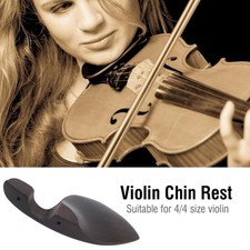 Ebony Wood Violin Chin Rest with Standard Bracket for 4/4 Size Music Instrument