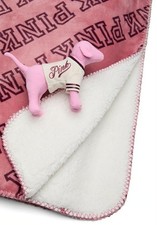 Victoria's Secret PINK NEW Mini Dog In Sweater And Logo Fleece Blanket Pink