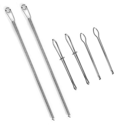 Ciqkuic 6pcs Drawstring Threader Tool Set, Spring Threader, Silver