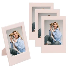 4pcs Mini Picture Frames 2.4 x 3.5 Inch Wallet Size Photo Frame, Pink