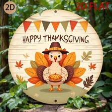 Turkey Suitable for Celebration Rustic Tin Metal Signs Home D cor 8x8