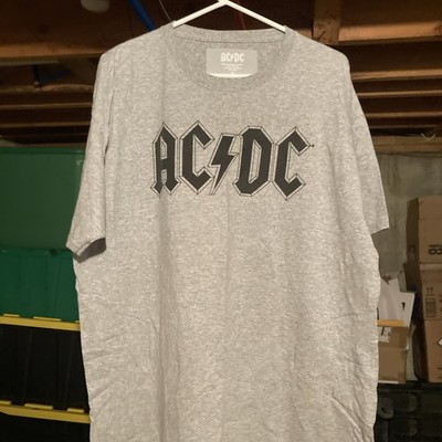 ACDC Logo T Shirt-XL- Gray With Black Lettering
