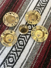 Ash Trays Fair Ladies Set Of 4 With Brass Bowl 