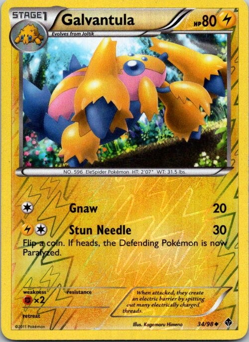 Galvantula Reverse Holo Uncommon Emerging Powers 34/98 LP