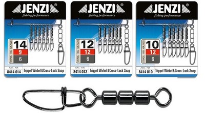 JENZI High-Speed 3er Wirbel mit Crosslock Karabiner